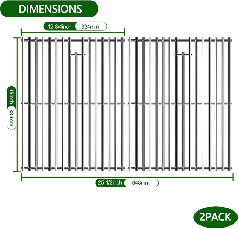 LOCVCDA 15 Inch Grill Cooking Grates Replacement, Stainless Steel Grill Grates for Select Gas Grill Models by Broil King, Broil-Mate, Huntington and Sterling Gas Grill - Image 2